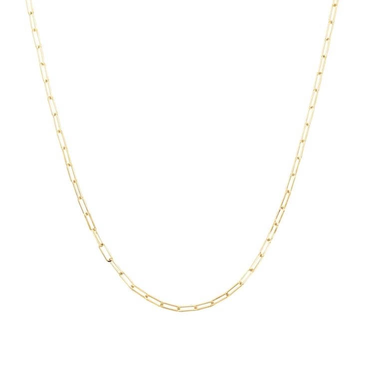 18k Yellow Gold Plated Sterling Silver 2.0mm Paperclip Chain - 20"