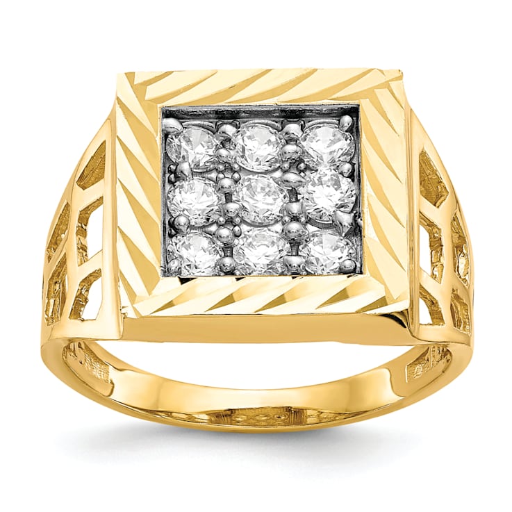 10K Yellow Gold Men's Cubic Zirconia Ring