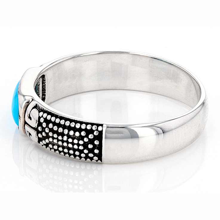 Sleeping Beauty Turquoise Band Ring In Sterling Silver