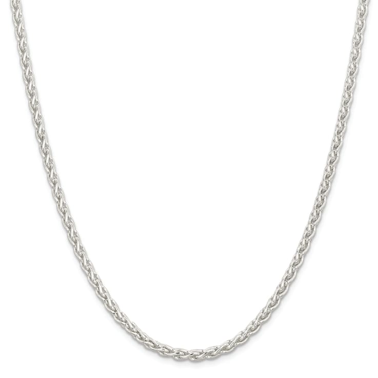 Sterling Silver 3.7mm Round Spiga Chain Necklace