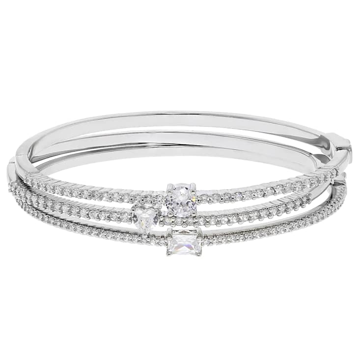 Multi-Shape CZ Bangle Set Of 3