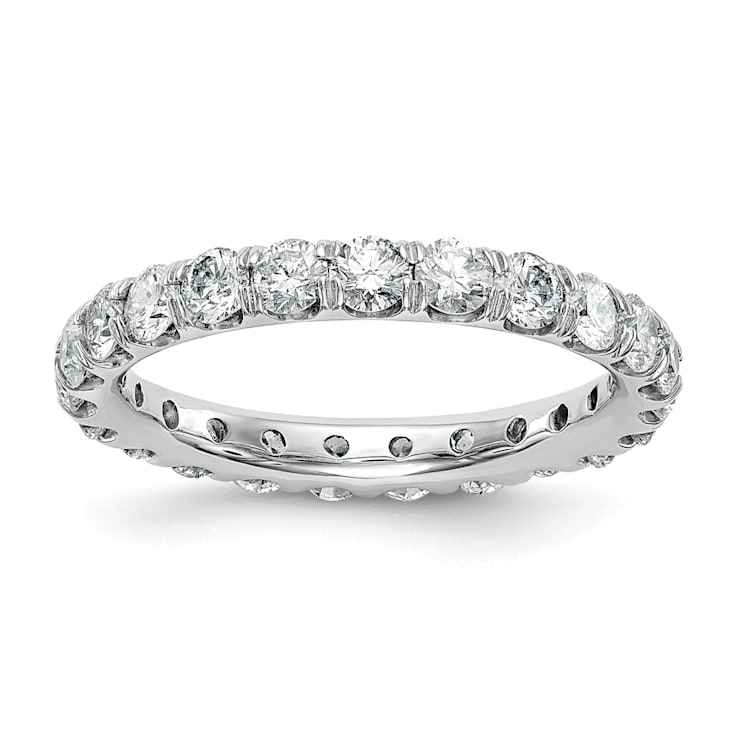 Rhodium Over 14K White Gold Lab Grown Diamond SI+, H+, Eternity Band
