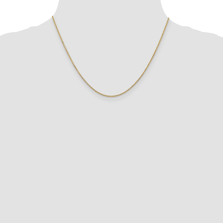 14k Yellow Gold 1.45mm Solid Diamond Cut Cable Chain 18 Inches