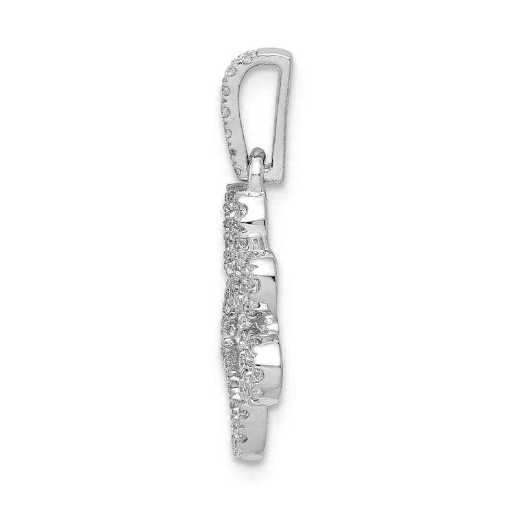 Rhodium Over 14K White Gold 1/4ct. Diamond Paw Print Pendant