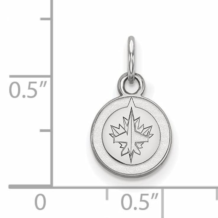Rhodium Over Sterling Silver NHL LogoArt Winnipeg Jets Extra Small Pendant