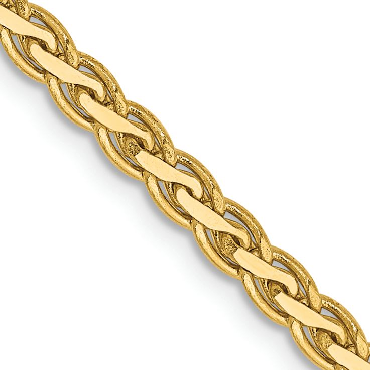 14k Yellow Gold 2.8mm Solid Flat Wheat 16 Inch Chain
