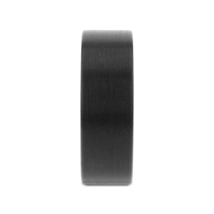 SAN ANTONIO Flat Black Tungsten Carbide Band with Brushed Finish 8mm