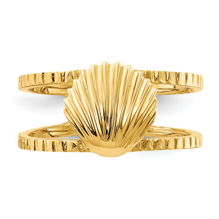 14K Yellow Gold Sea Shell Toe Ring