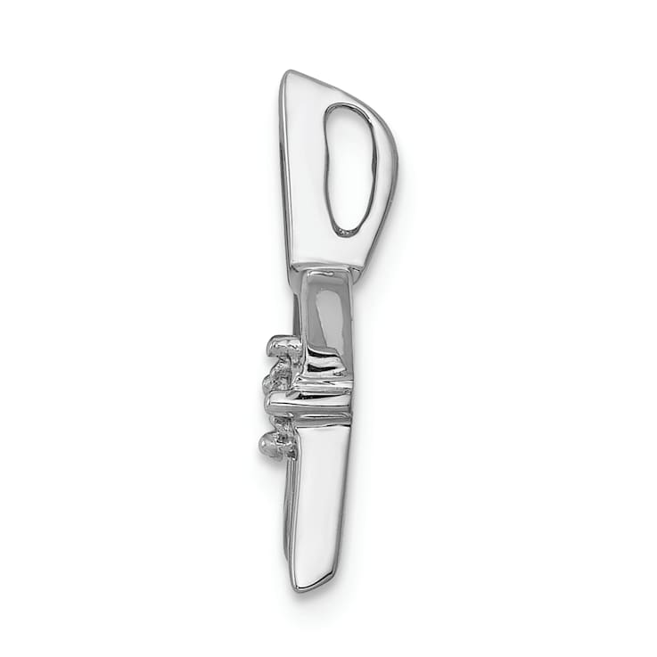Rhodium Over 14k White Gold Diamond Star Chain Slide Pendant