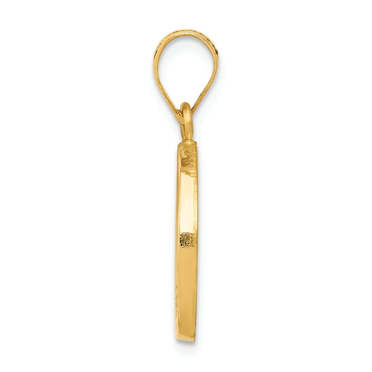 14k Yellow Gold Polished and Satin Saint Matthew Medal Pendant