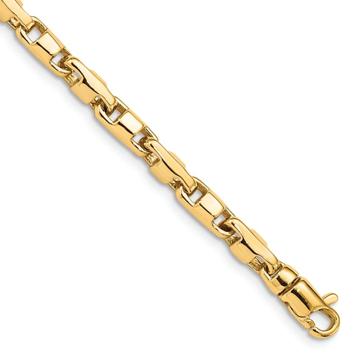 10k Yellow Gold 4mm Hand-polished Fancy Link Bracelet