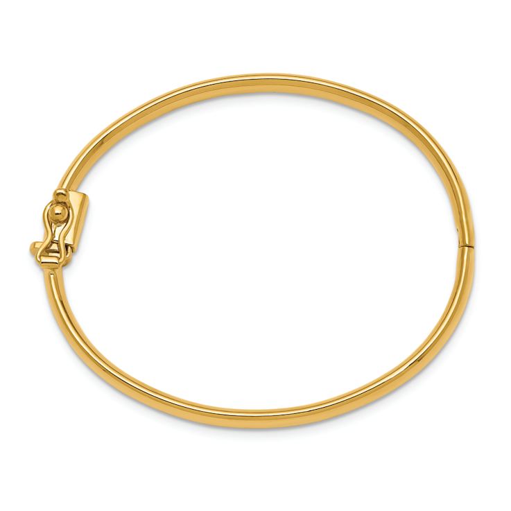 14k Yellow Gold Polished 3.75mm Hinged Baby Bangle