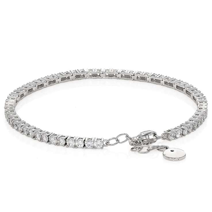 CZ Tennis Bracelet In Platinum-Enhanced Sterling Silver 6.89ctw