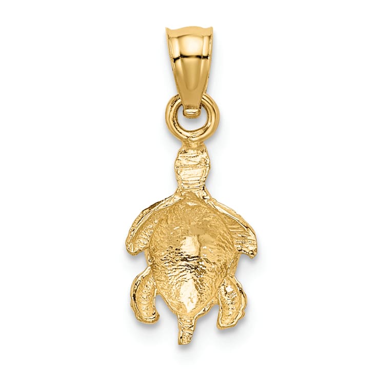 14K Yellow Gold Turtle Pendant