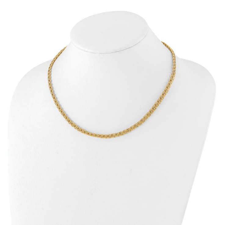 14K Yellow Gold Polished Fancy Triple Link Necklace