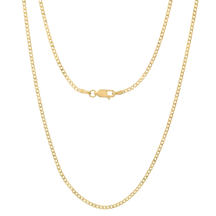 Cuban Link Chain Necklace 1.8MM In 14K Yellow Gold Over Sterling Silver
24 Inch