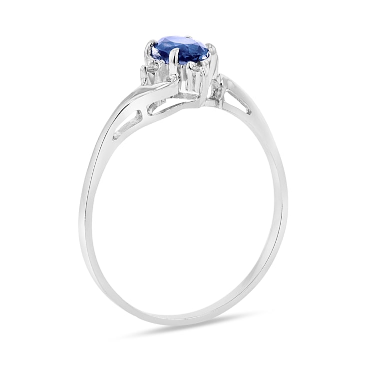 0.43ctw Sapphire and Diamond Ring in 14k White Gold