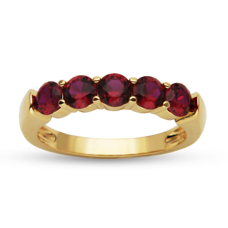 Lab Created Ruby 18k Yellow Gold Over Sterling Silver Ring 1.30ctw