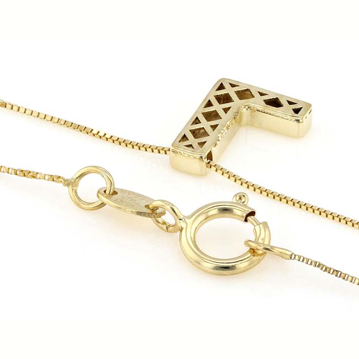 Block Letter L Initial Necklace In 10K Yellow Gold