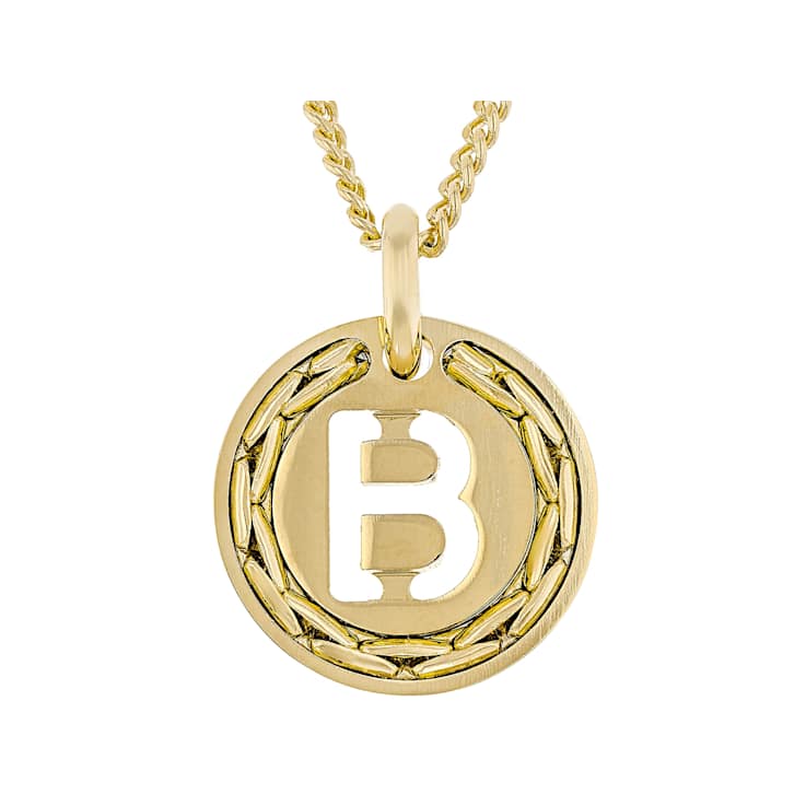 Cardano Initial B Pendant Necklace In 18K Gold Over Bronze