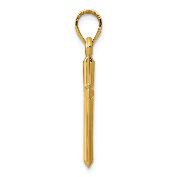 14k Yellow Gold Polished Cross Pendant