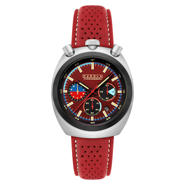 Cadola Testa Di Toro Red Dial Black Bezel Red Stainless Steel Band
Chronograph Watch