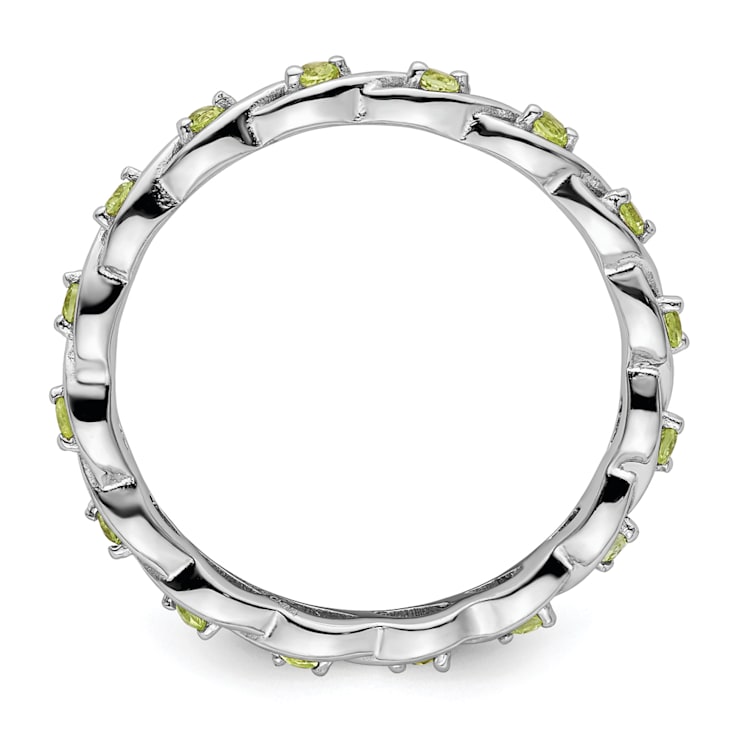 Sterling Silver Stackable Expressions Peridot Ring 0.25ctw