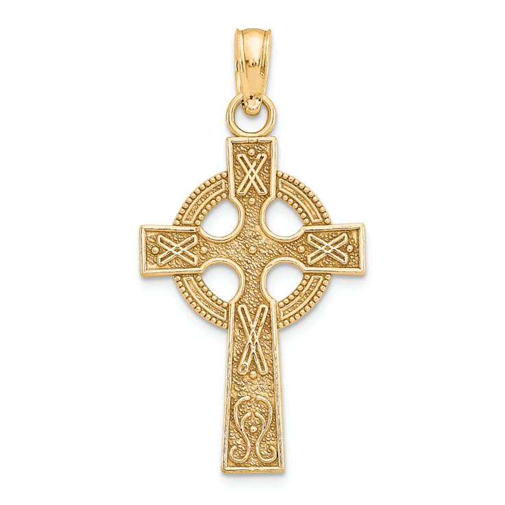 14K Yellow Gold Celtic Cross Pendant