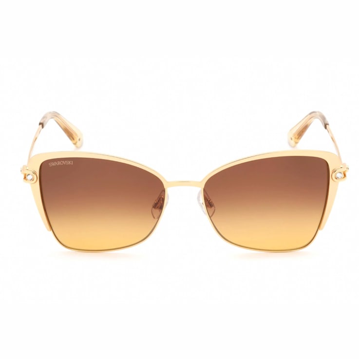 Swarovski Matte Deep Gold Tone Frame/Brown Gradient Sunglasses