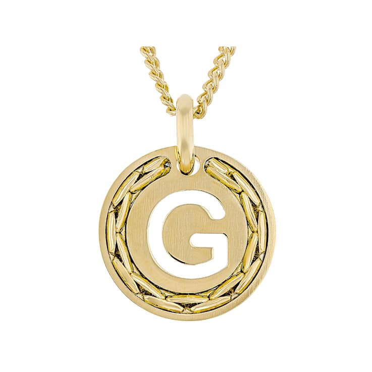 Cardano Initial G Pendant Necklace In 18K Gold Over Bronze