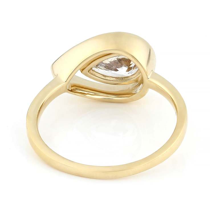 Timeless Lab-Grown Floating Pear Diamond Solitaire Ring In 10K Gold