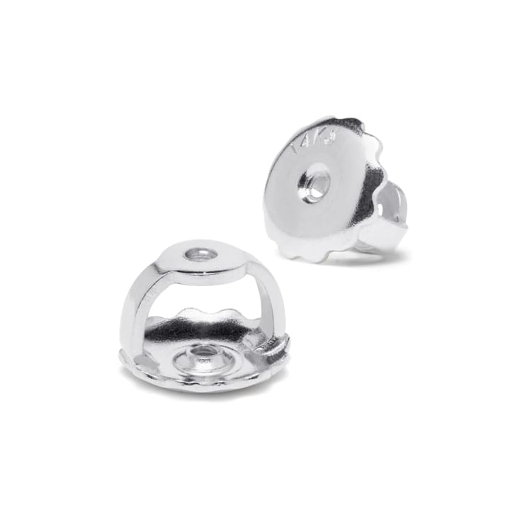 White Cubic Zirconia 14k White Gold Studs With Velvet Gift Box 4ctw