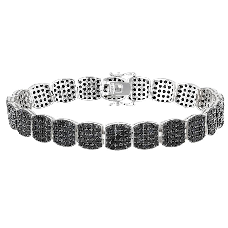 Black Spinel Tennis Bracelet In Sterling Silver 9.78ctw
