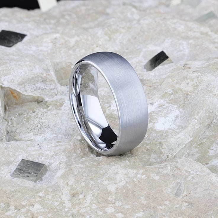 PERSEUS Domed with Brushed Finish Tungsten Band 8mm
