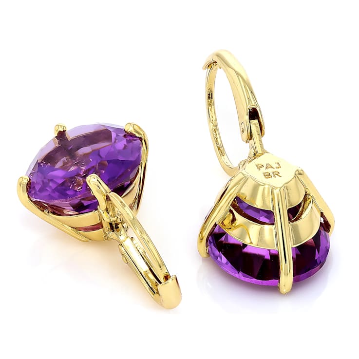 Amethyst Solitaire Drop Earrings
