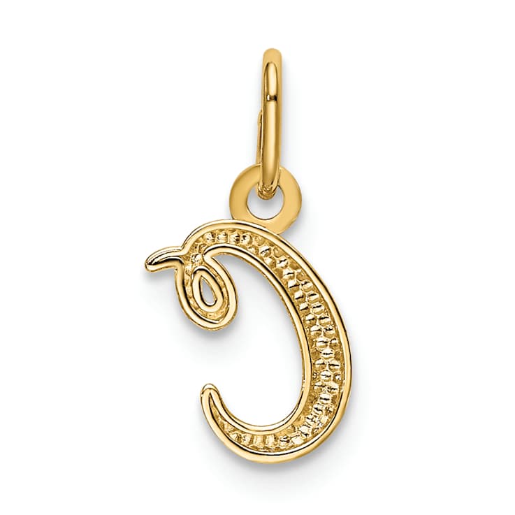 10K Yellow Gold Polished Letter c Initial Charm