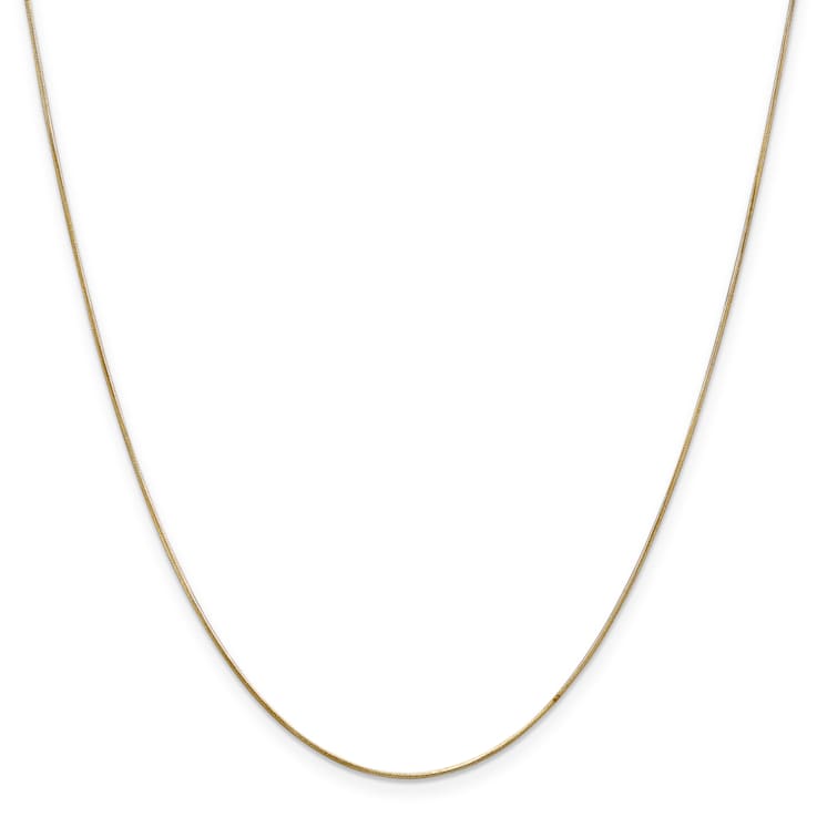 14K Yellow Gold .65mm Round Snake Chain Necklace