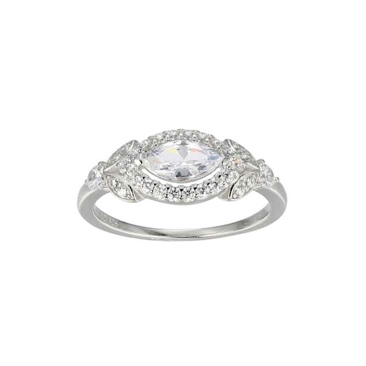 White Cubic Zirconia Rhodium Over Sterling Silver Ring 1.43ctw