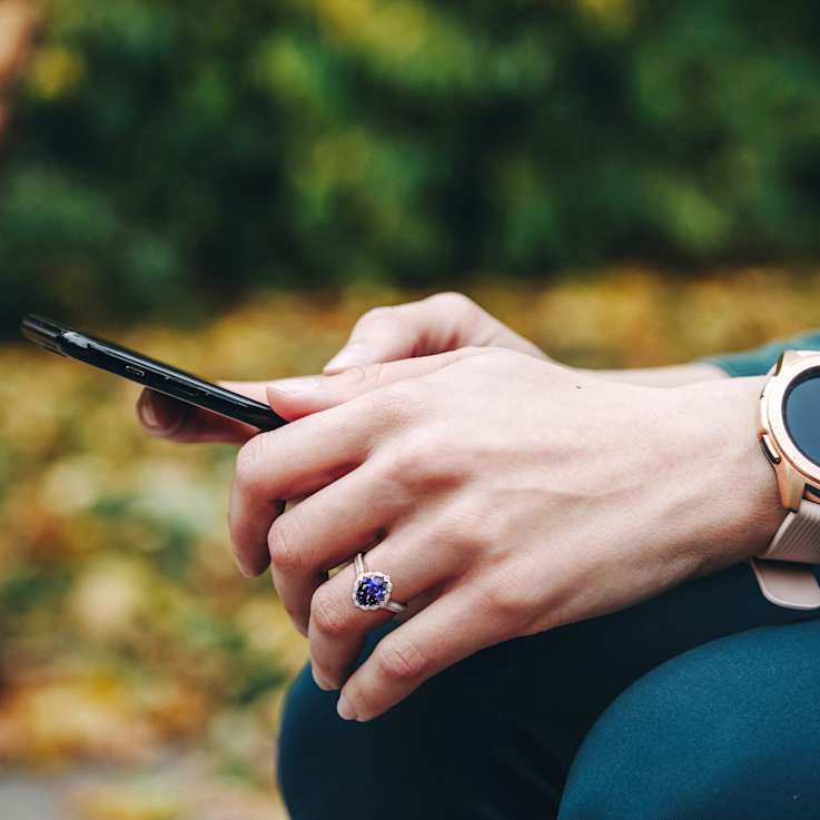 Tanzanite and Diamond 14K White Gold Ring 1.95ctw