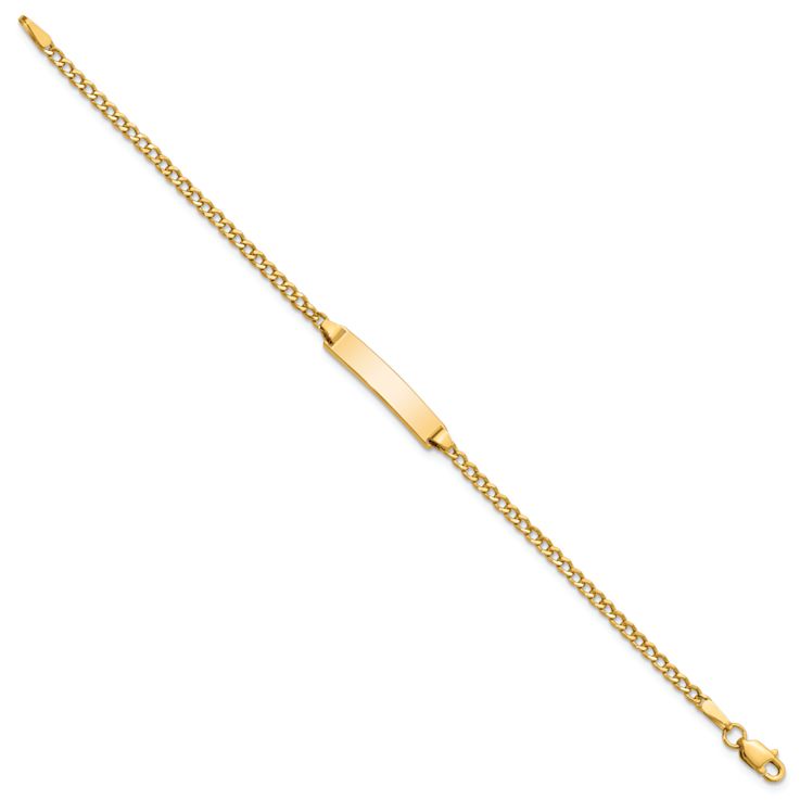 10k Yellow Gold Children's Curb Link ID Bracelet