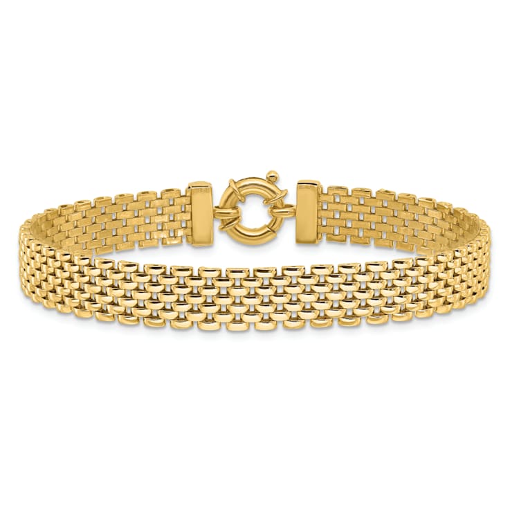 14k Yellow Gold 8.4mm Polished Fancy Link Bracelet