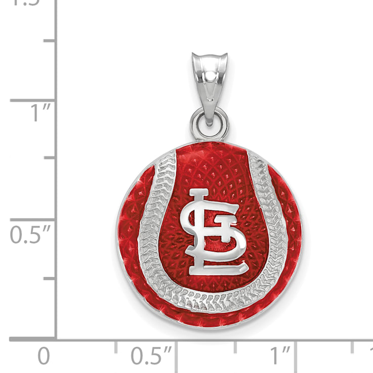 St. Louis Cardinals Small Red Pendant in Sterling Silver