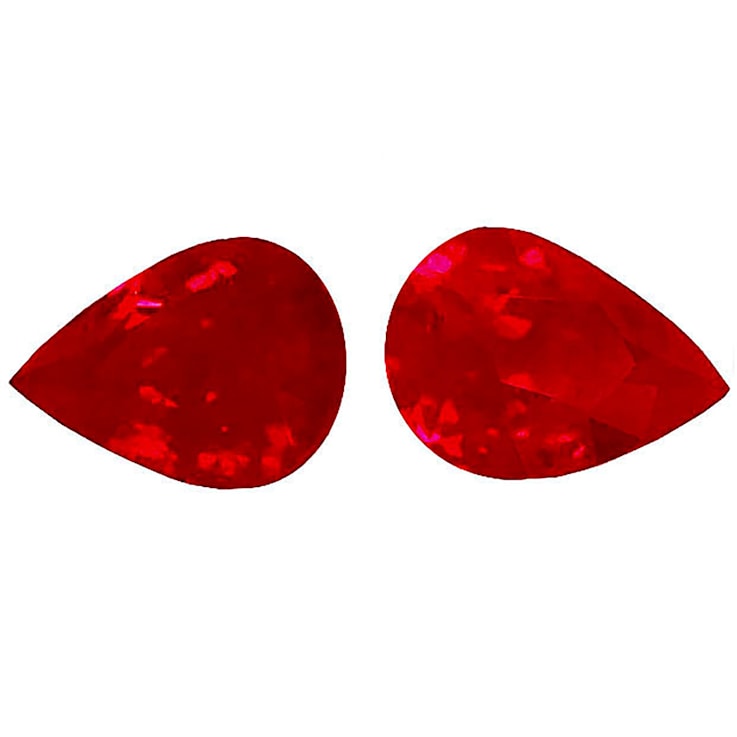 Ruby 10.4x7.3mm Pear Shape Matched Pair 6.5ctw