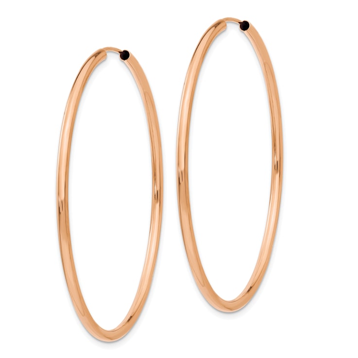 14k Rose Gold 1 15/16" Polished Endless Hoop Earrings
