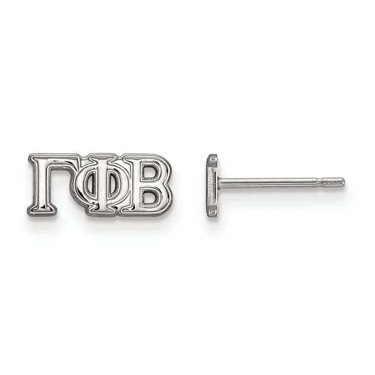 Rhodium Over Sterling Silver LogoArt Extra Small Post Earrings