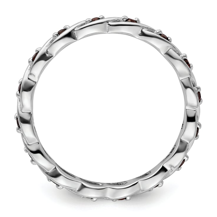 Sterling Silver Stackable Expressions Garnet Ring 0.35ctw