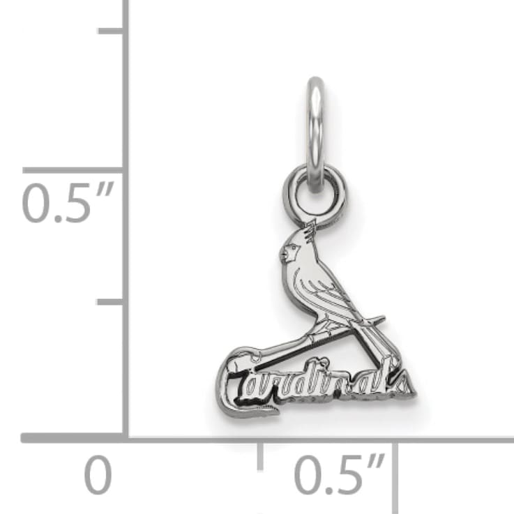 Rhodium Over Sterling Silver MLB St. Louis Cardinals LogoArt Pendant