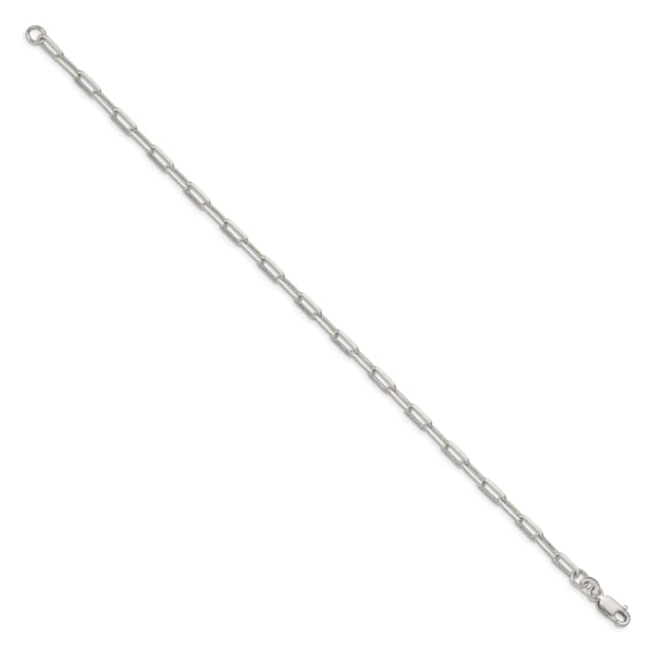 Sterling Silver 3.25mm Elongated Open Link Chain Bracelet
