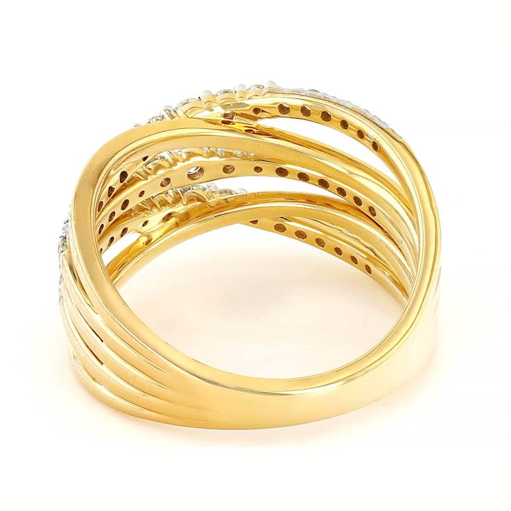 Lab-Grown Diamond Crossover Ring 0.62ctw In 14K Gold Sterling Silver