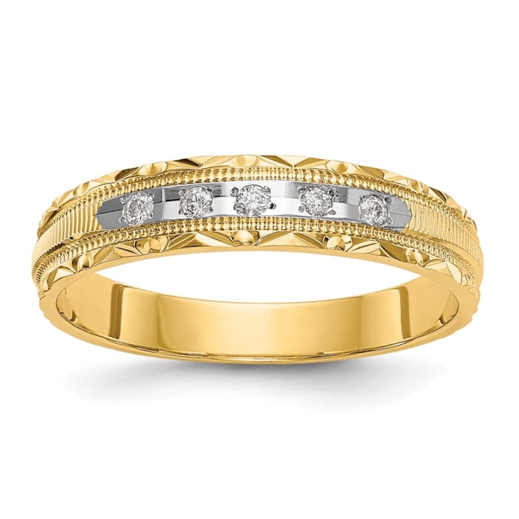 14K Yellow Gold AA Quality Ladies Wedding Band